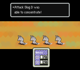 The battle text is formatted this way in EarthBound simply because that's how it was formatted in the Japanese version. There was no need to keep it this way - the translators simply didn't know to do otherwise