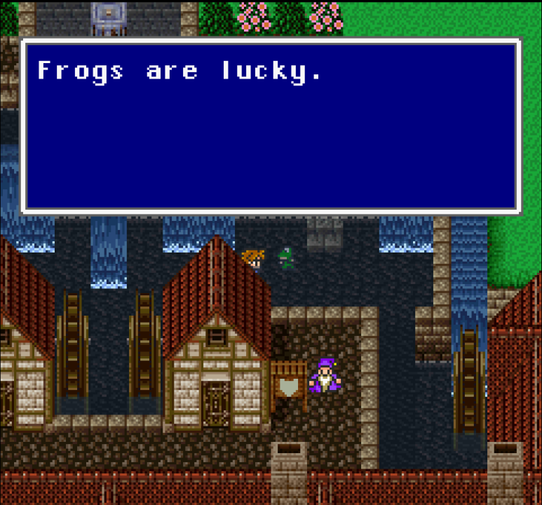 "Frogs are lucky."Final Fantasy V (Playstation, 1999)