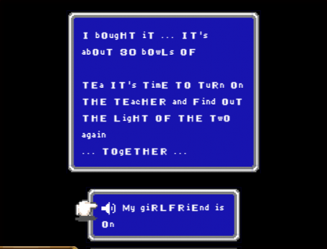 A welcome message and a sound on/off option menu
