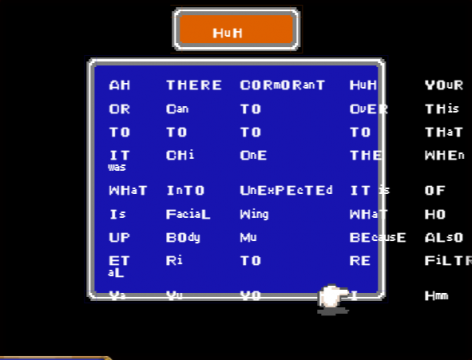 The individual letters on the naming screen turned into a real mess