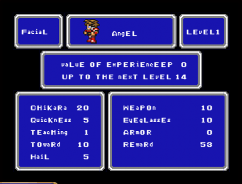 Character stats - I later learned that each character has differently translated words for the same stats