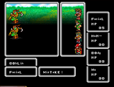 A goblin's attack misses a party member