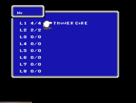 The Thunder and Cure spells