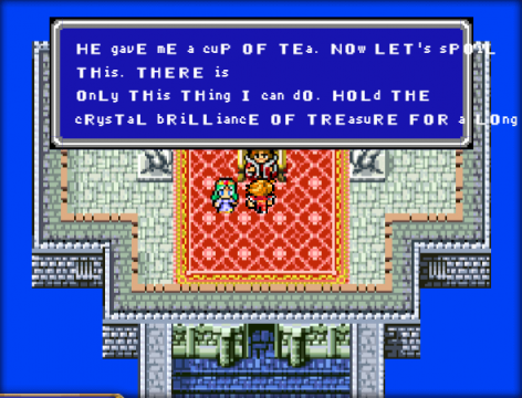 The king gives the party something I think