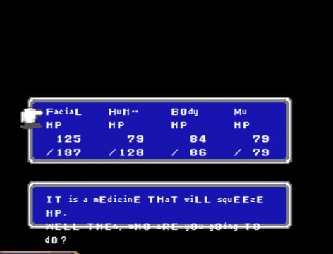 Using a potion on party members