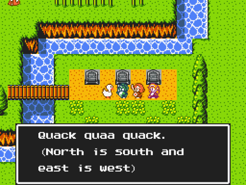 A graveyard duck in the Guadia Quest sub-game says crazy stuff