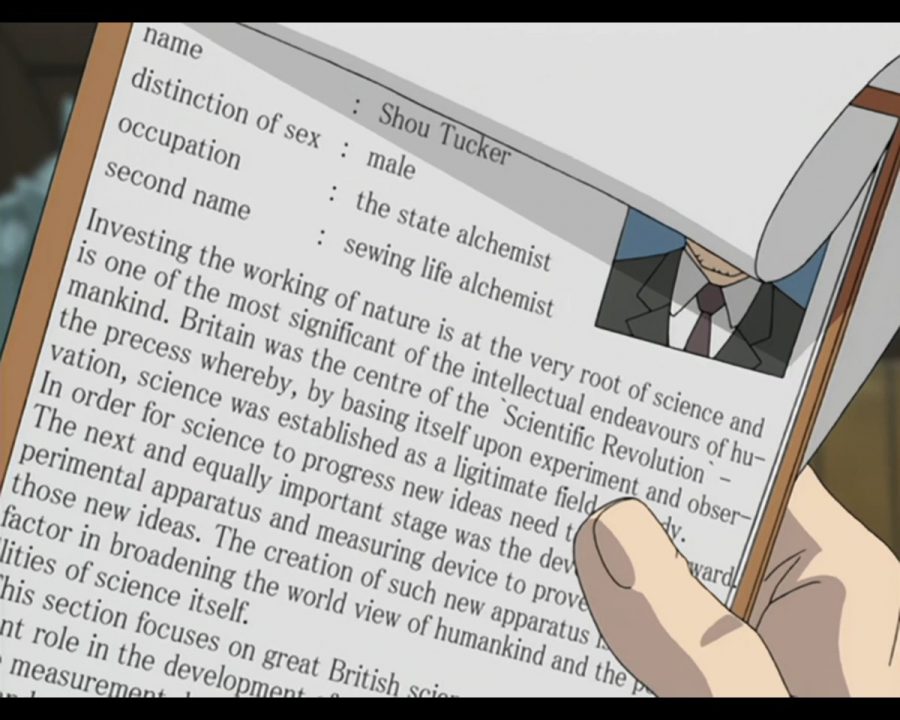 This info sheet is an essay on the scientific revolution (from Fullmetal Alchemist)