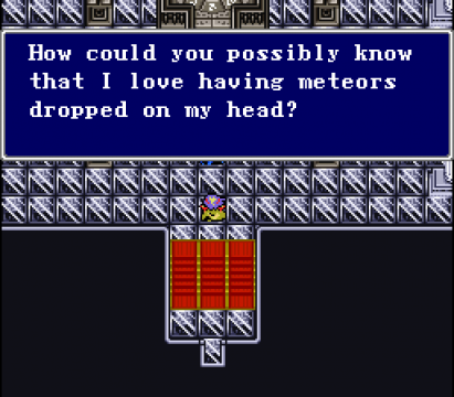 Golbez is generally an intimidating, badass villain, but now he sounds like a cheap Power Rangers monster-of-the-week in almost every scene he's in