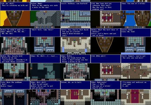 Fan translations - especially early 2000s fan translations - have a reputation for excessive swearing and harsh language. J2e's translation is a prime example - and these are just a few screenshots I had handy