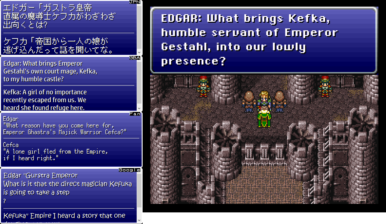 Final Fantasy Vi Translation Comparison Legends Of Localization