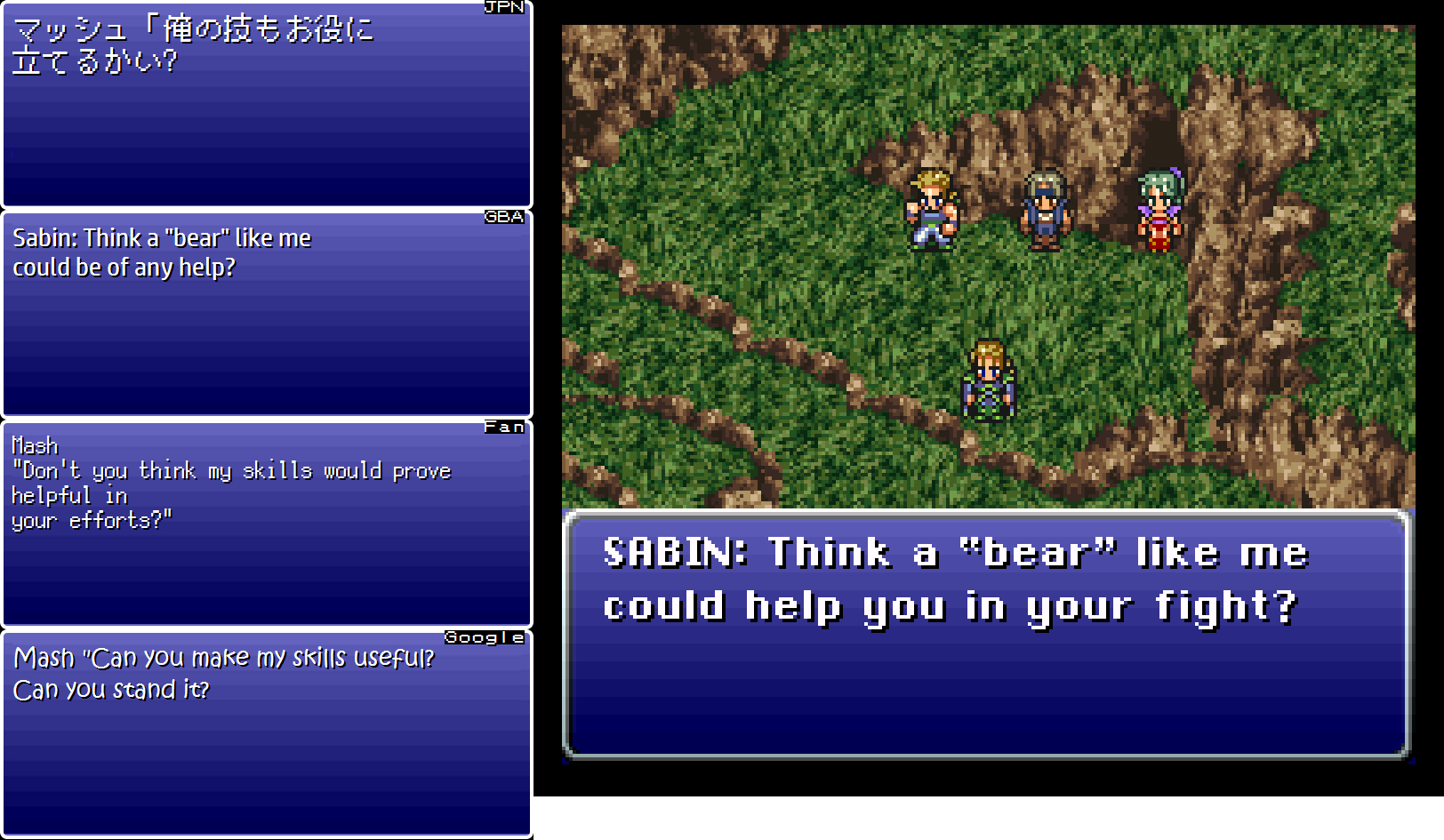 Final Fantasy VI Translation Comparison (Part 2) « Legends of 