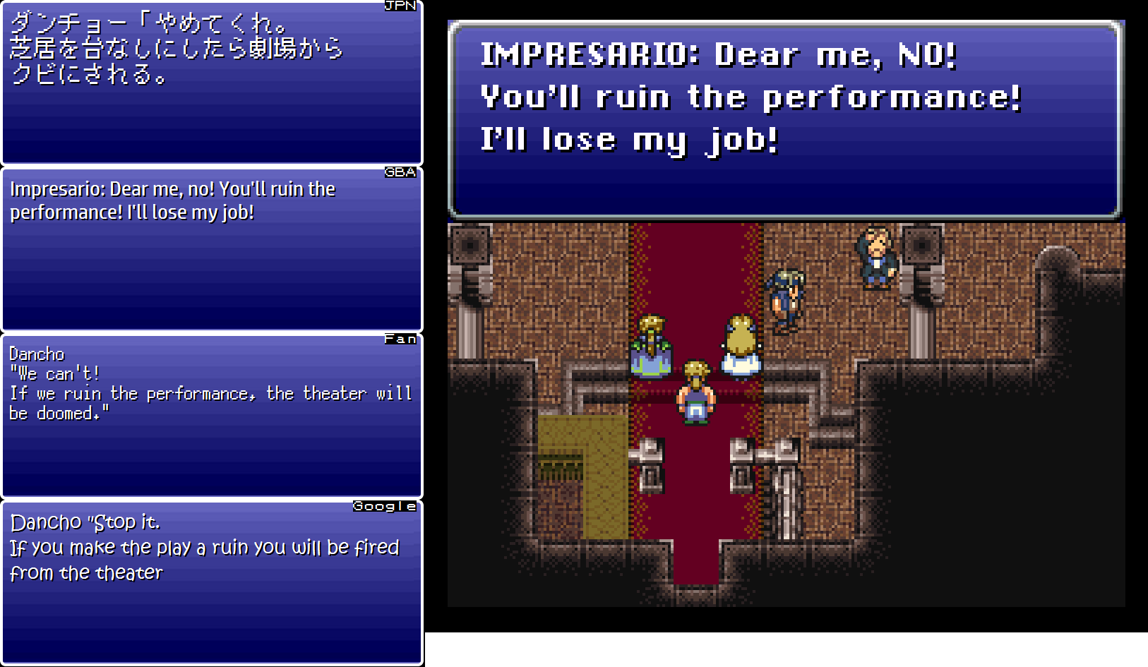 Final Fantasy Vi Translation Comparison Opera Scene Legends Of Localization