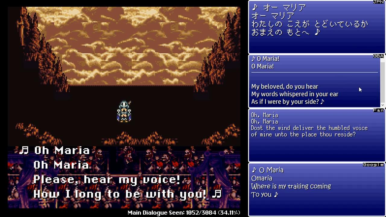 Final Fantasy Vi Translation Comparison Opera Scene Legends Of Localization