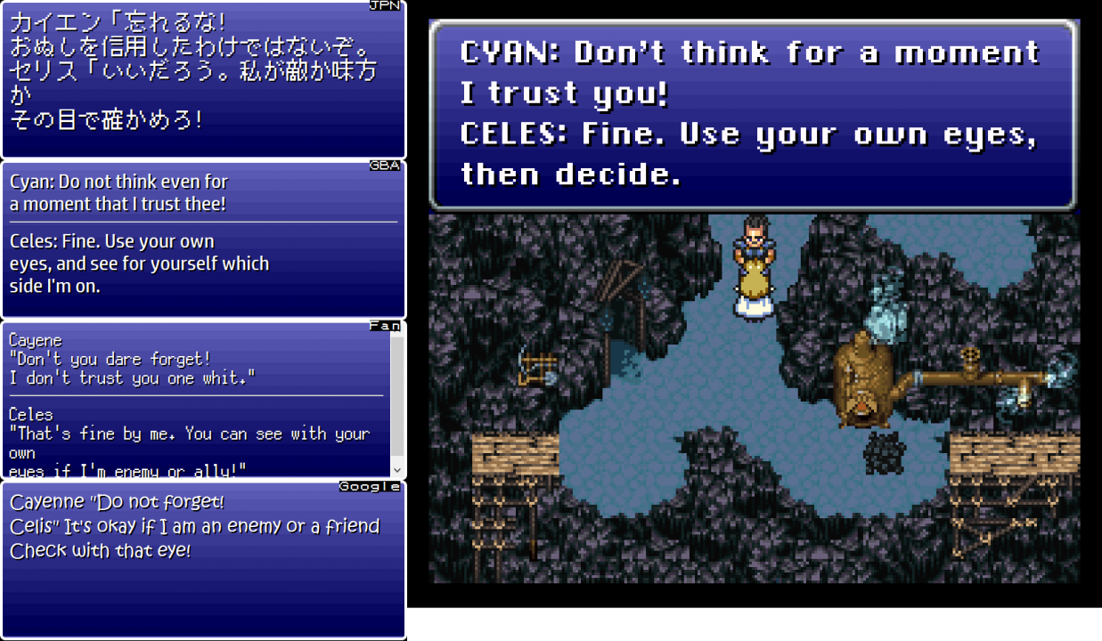 Celes speaks firmly, sternly, and straight-to-the-point early on in the game, all in a way that's very far from the Japanese idea of "ladylike" speech Celes speaks firmly, sternly, and straight-to-the-point early on in the game, all in a way that's very far from the Japanese idea of "ladylike" speech