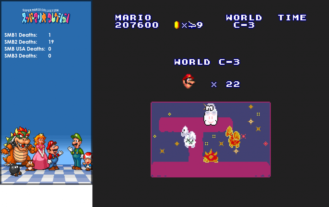 For fun, I made it so that if you die in the "Lost Levels" game, the game will start to slowly corrupt and get glitchy For fun, I made it so that if you die in the "Lost Levels" game, the game will start to slowly corrupt and get glitchy