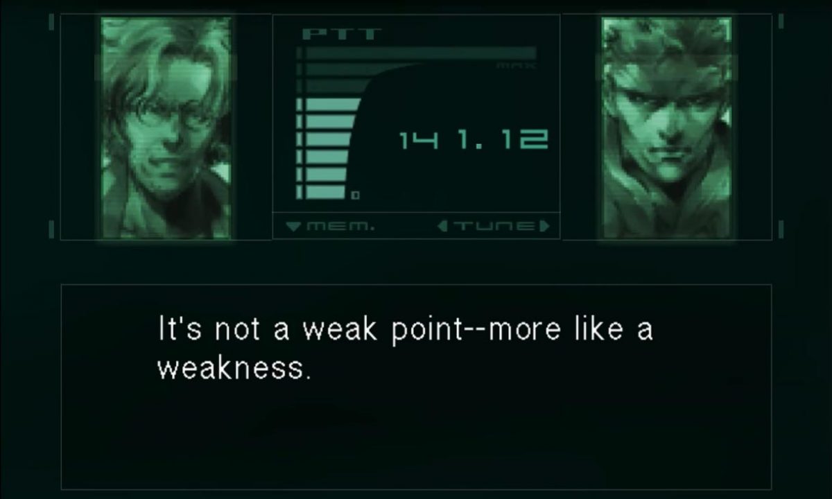"It's not a weak point-- more like a weakness."