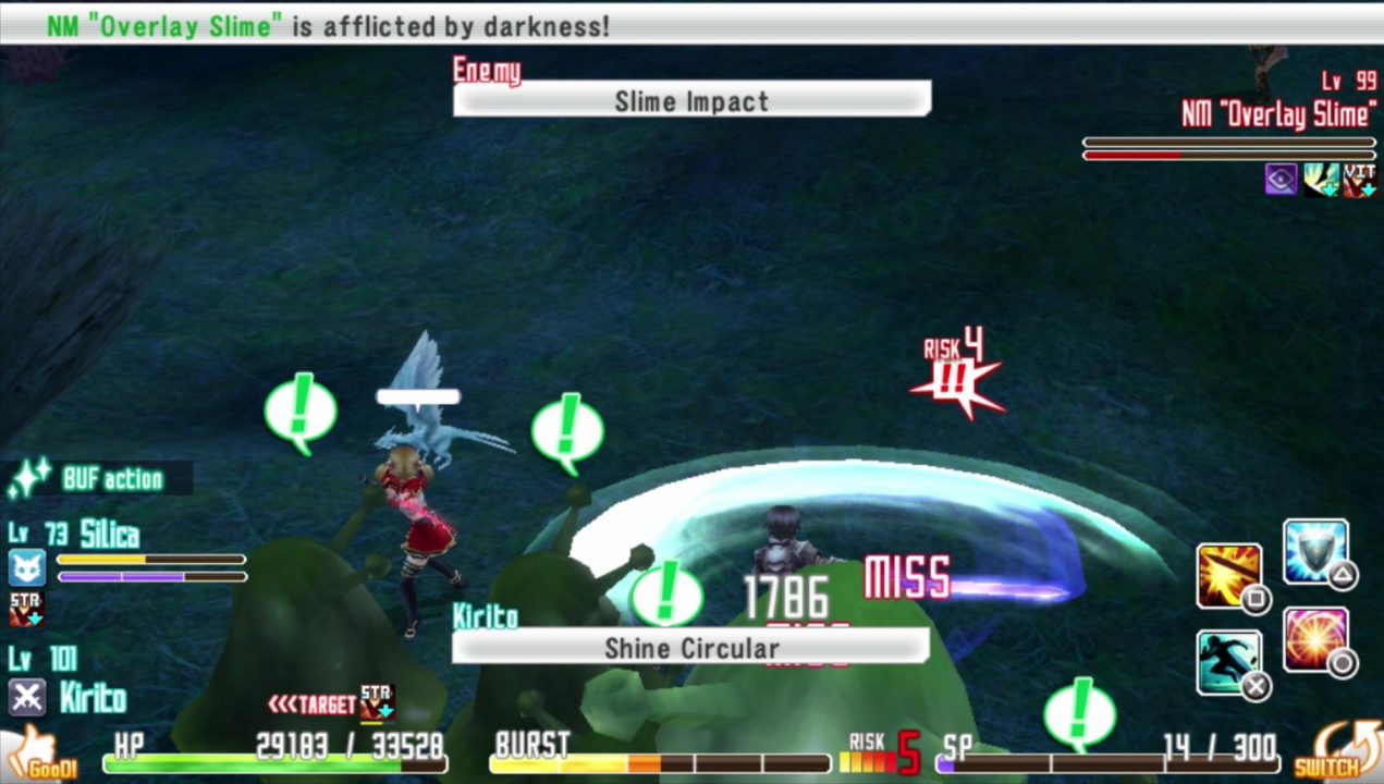 But this slime attack from the very same enemy is translated