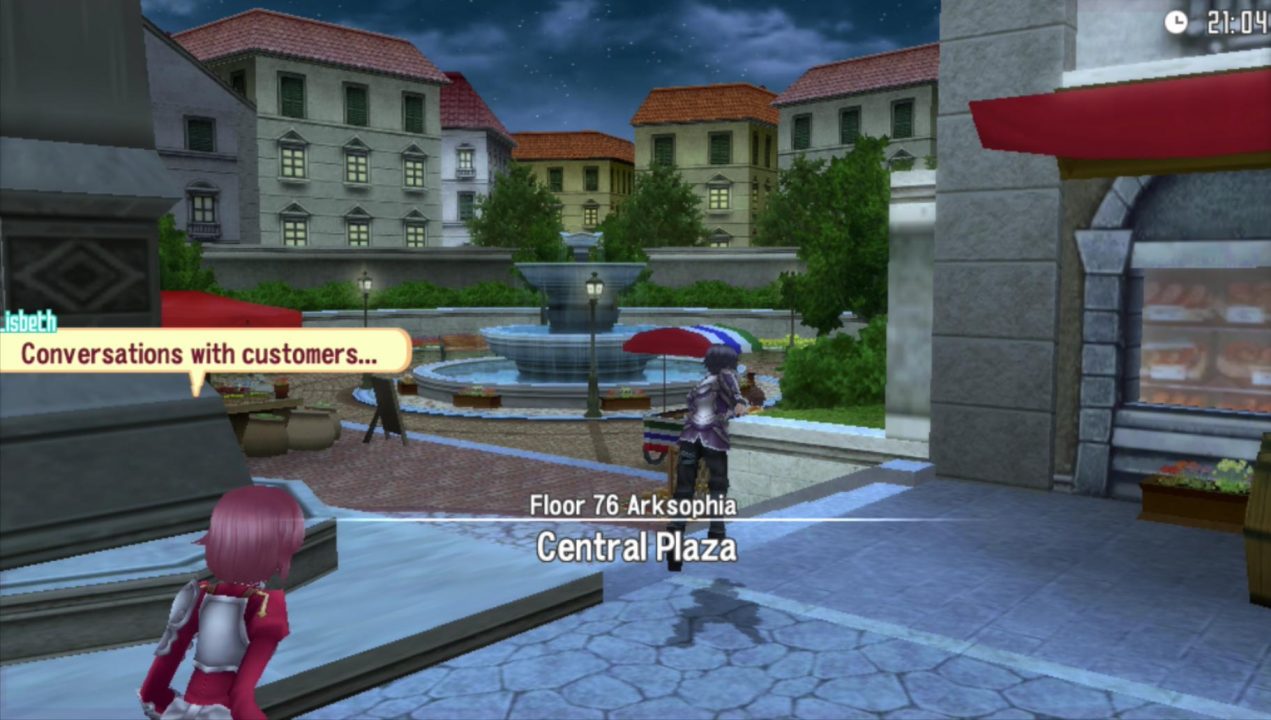 We've just returned to "Arksophia", the main area of the game