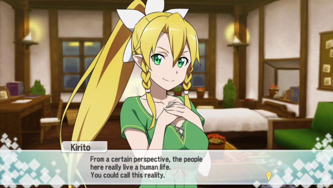 This big conversation scene with Leafa wound up really well translated. I had almost nothing to say during it. The sudden jumps in translation quality make the whole experience so much more striking