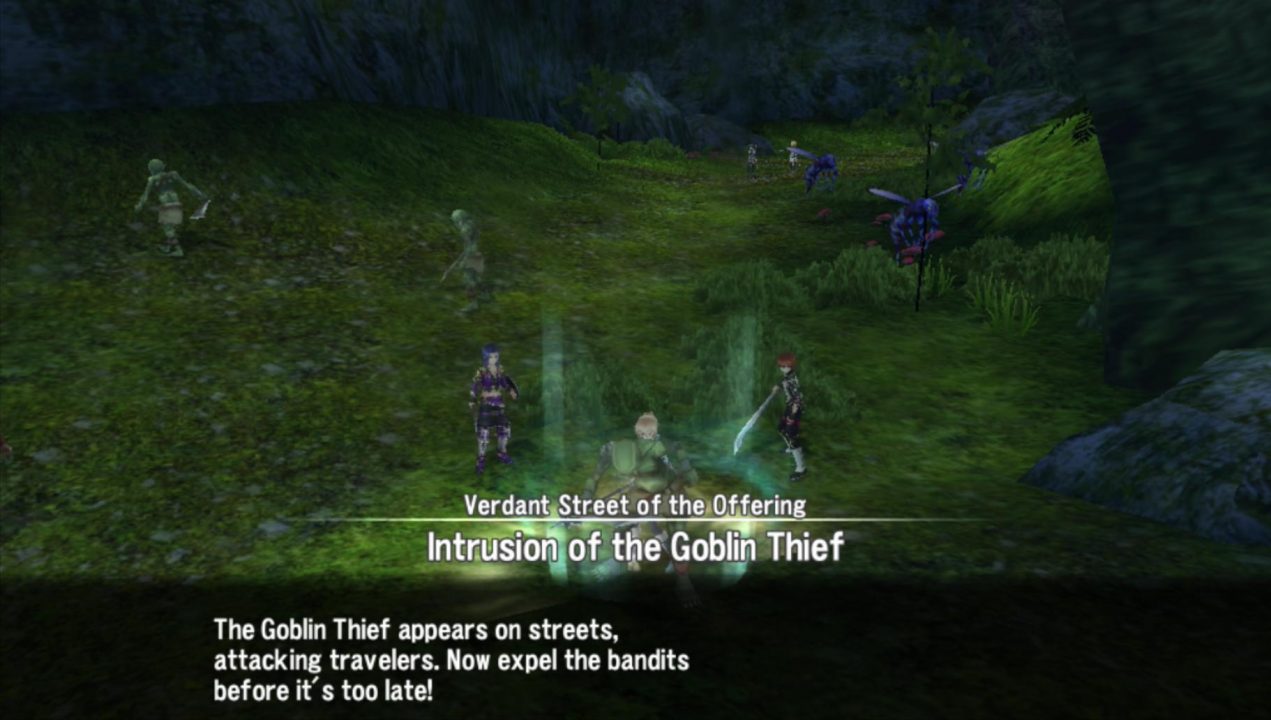 The Japanese word michi can mean things like path, road, street, avenue, etc. but many of the translators for this game don't really know the nuance differences in English. Also, this particular mission was confusing - I thought I had to defeat a boss named Goblin Thief, but nope, you just gotta kill a ton of generic Goblin Thieves on a grassy, barely-visible path