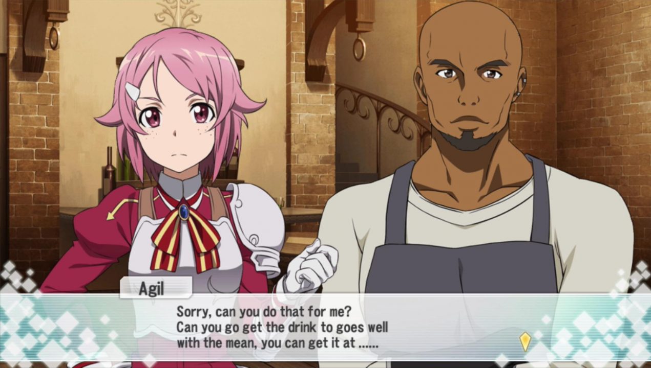 "Can you go get the drink to goes well with the mean"