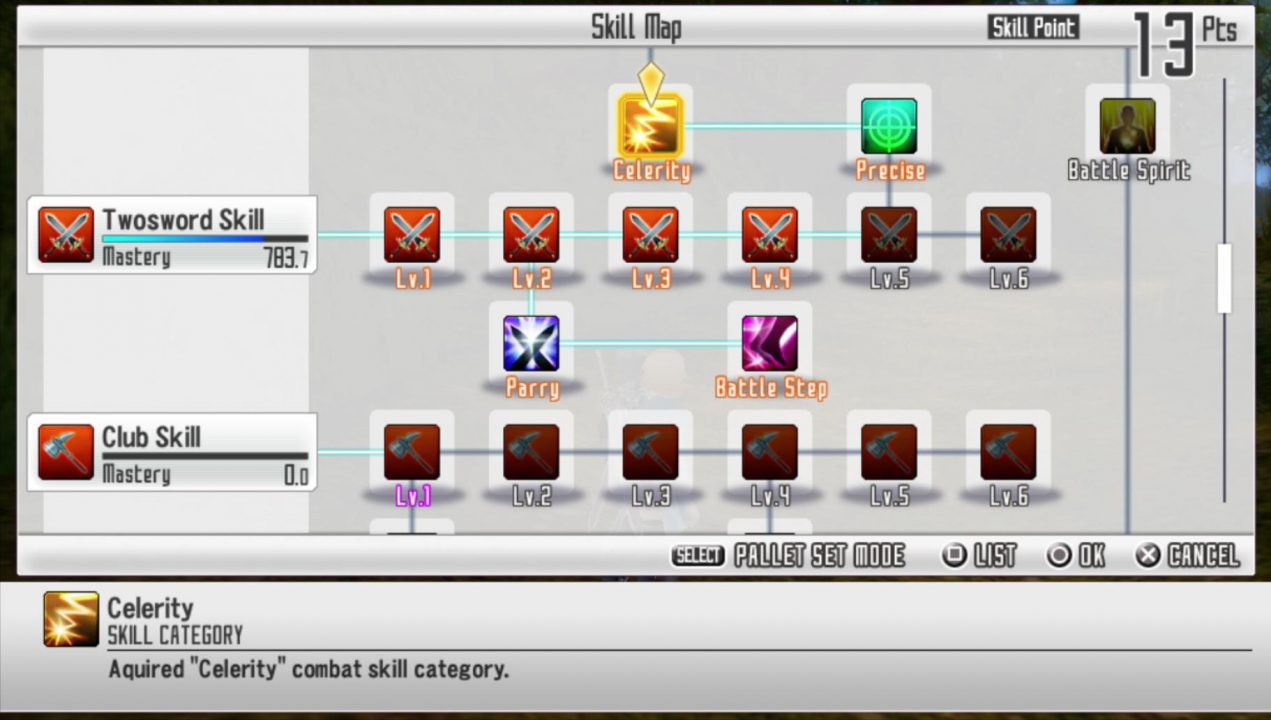 So the game's translation has been pretty crazy so far, but here we have a skill category called "Celerity". It's actually an archaic/literary word that means "swiftness of movement". Even the worst translations can be educational!