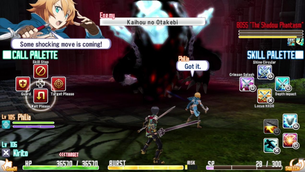 Good luck understanding what that enemy attack name means. It's actually meaningful text too