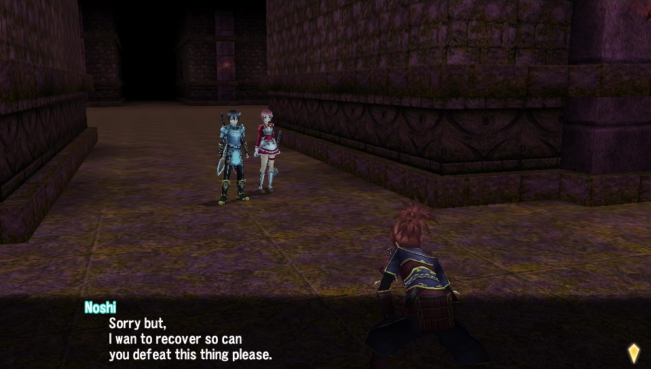 "Sorry but, I wan to recover so can you defeat this thing please."Incidentally, Japanese sentences put the pause after the word "but" in sentences like this, but in English we generally put the pause before the "but", as we can see in this very sentence you're reading. So it's common to see weird comma-but problems from inexperienced translators