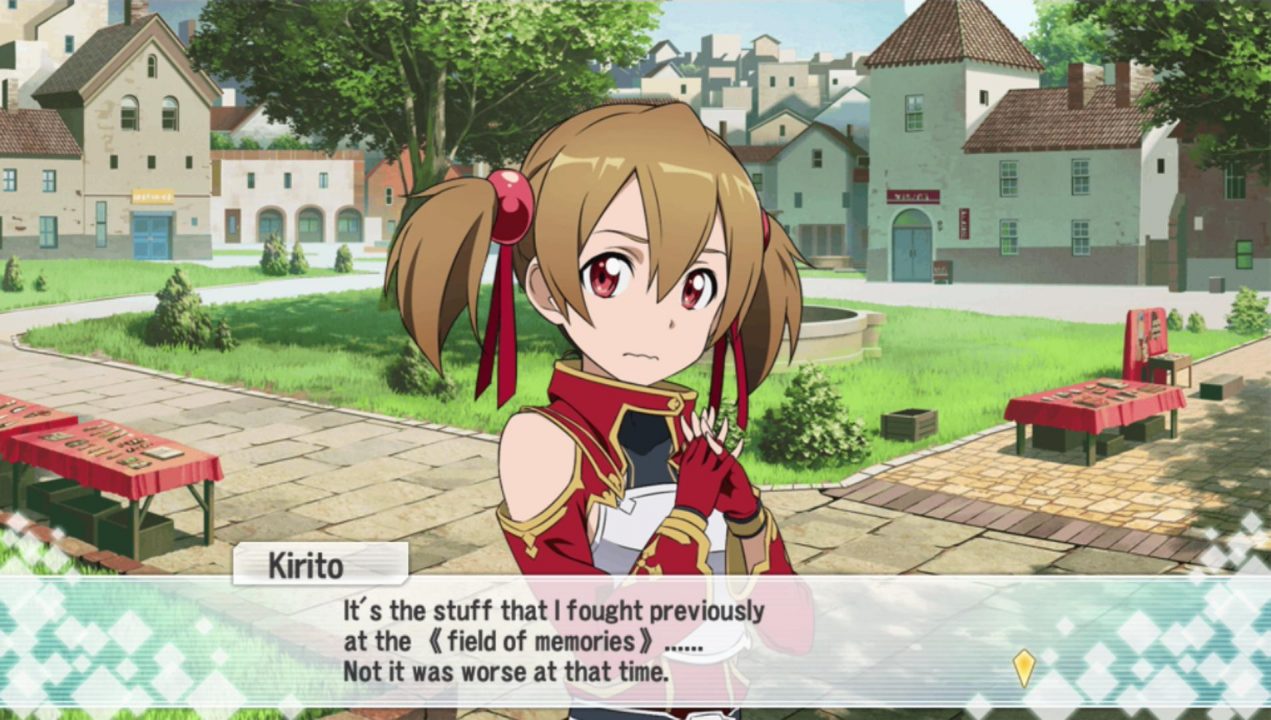 I don't remember any "field of memories", but we apparently visited it a few hours ago, so I guess it was translated differently previously. And I don't know what that last sentence is saying