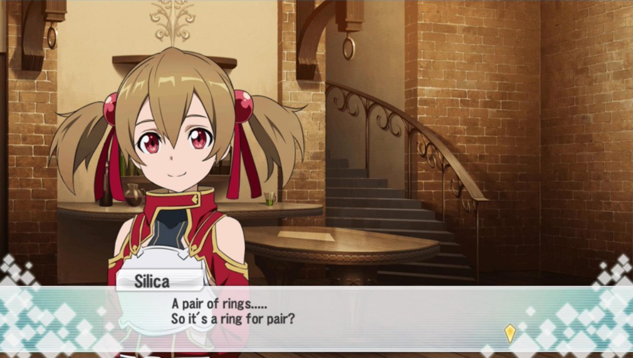 In the audio she actually calls them the "Twin Rings" in the first sentence - they have a name and they're literally in English already. So besides the redundant translation, the translation is wrong to begin with. Since only a portion of the game's text is spoken aloud, I can't help but wonder how many genuine translation mistakes are in this game, in addition to all the other weirdness