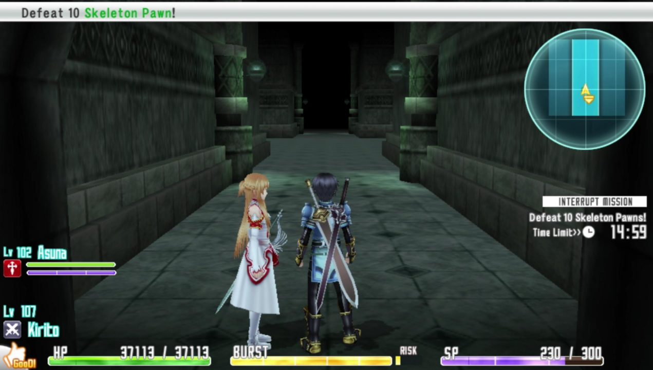 The top message and the side message don't match. This is because the Japanese language doesn't need to differentiate between singular and plural nouns, but we do in English. The localization would've needed some slight reprogramming to account for plurals in the top message, depending on what the current mission is. Unlike the message on the top, the right message text is all hard-coded and doesn't insert enemy names on the fly. Even a simple "(s)" in the top message would've suffice though