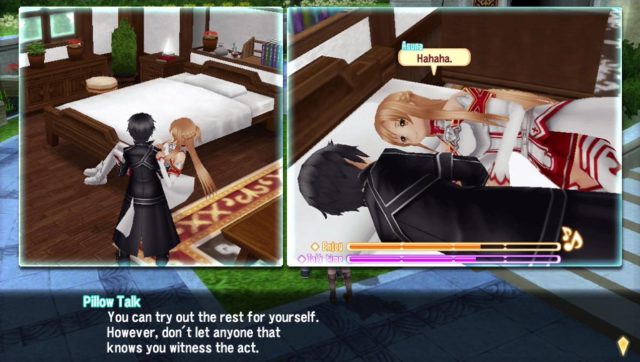 Work real hard to get someone's affection up so they can laugh at you in bed