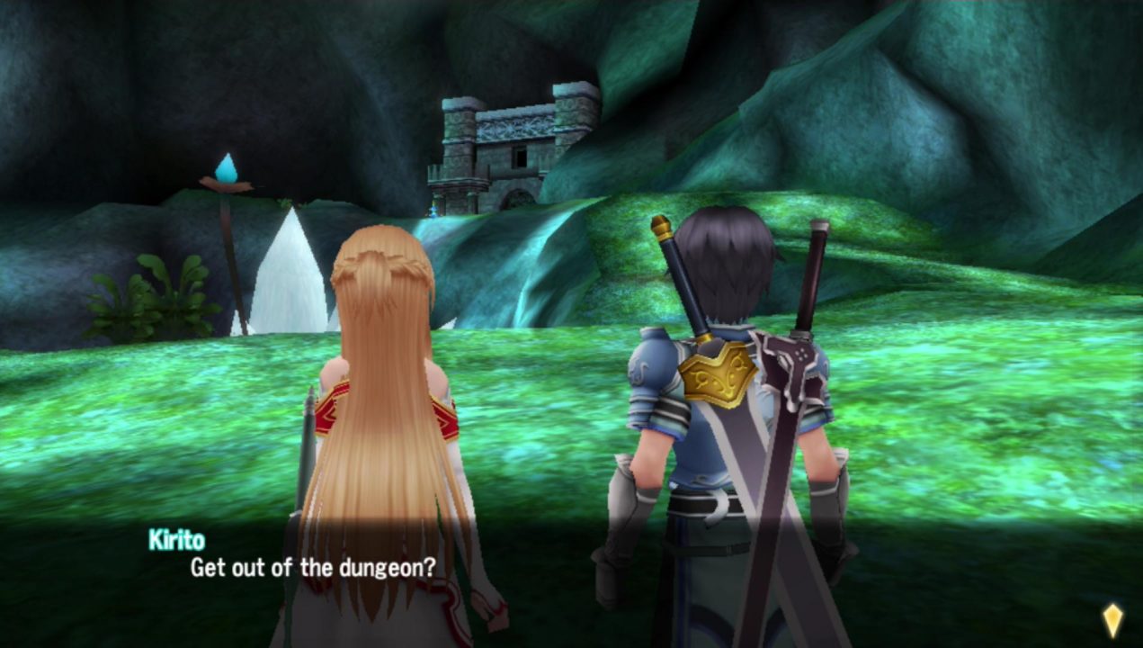 They go out the door... and this is the next line. Someone was translating without context and struggling for sure.