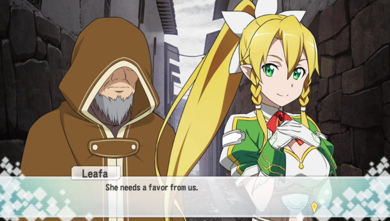 Leafa is talking about the bearded fortuneteller you see here