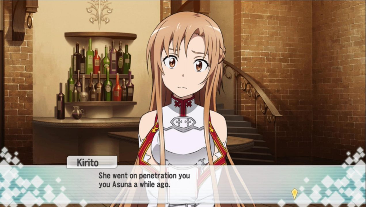 "She went on penetration you you Asuna a while ago."