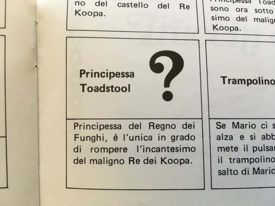 Italian version: Principessa Toadstool Italian version: Principessa Toadstool