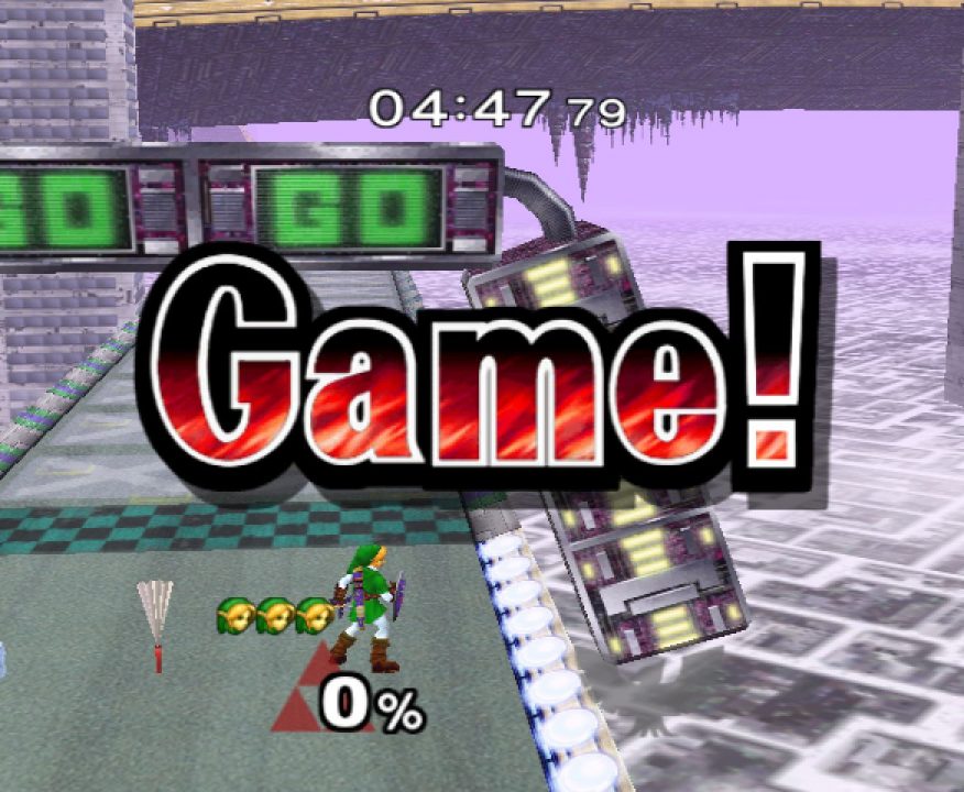 "Game Set" was changed to "Game!" in the North American version of Super Smash Bros. Melee "Game Set" was changed to "Game!" in the North American version of Super Smash Bros. Melee