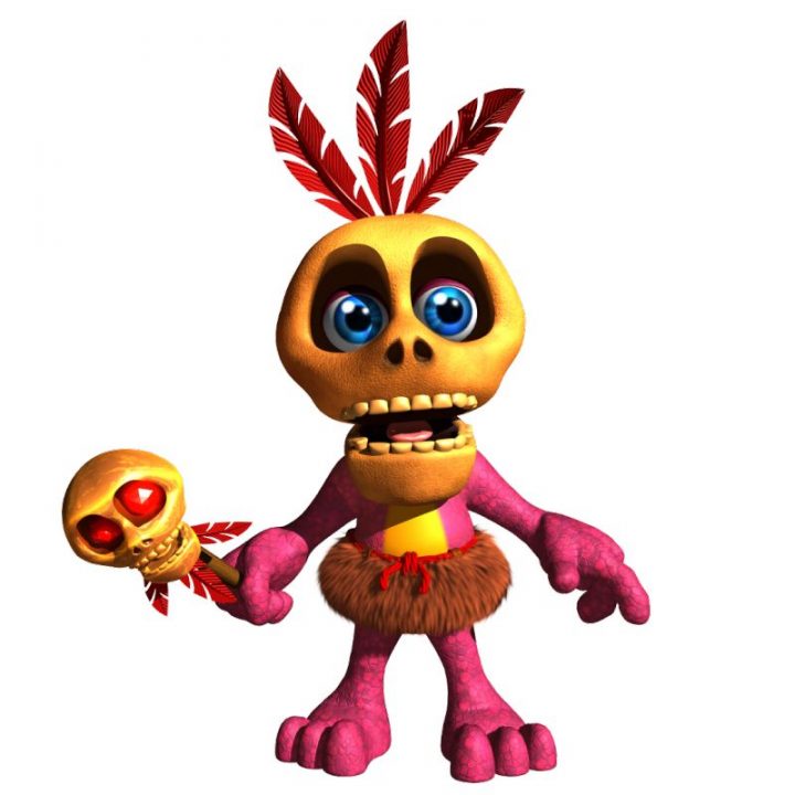 The Japanese localized version of Mumbo Jumbo from the Banjo-Kazooie series uses mī The Japanese localized version of Mumbo Jumbo from the Banjo-Kazooie series uses mī