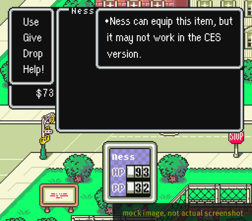 Actual text from the CES 1995 demo version of EarthBound Actual text from the CES 1995 demo version of EarthBound