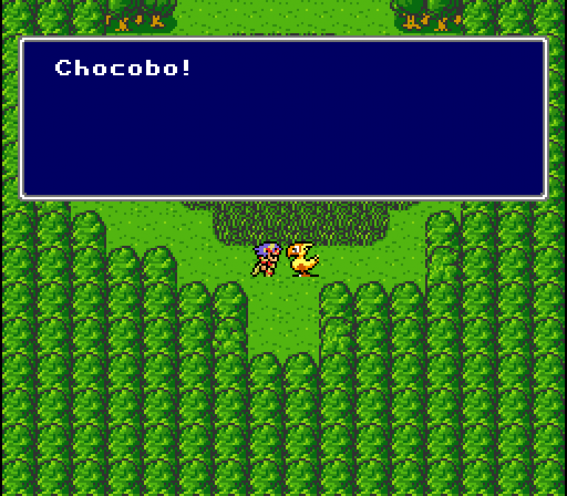 A chocobo in Final Fantasy II (Super NES), released on November 23, 1991 A chocobo in Final Fantasy II (Super NES), released on November 23, 1991