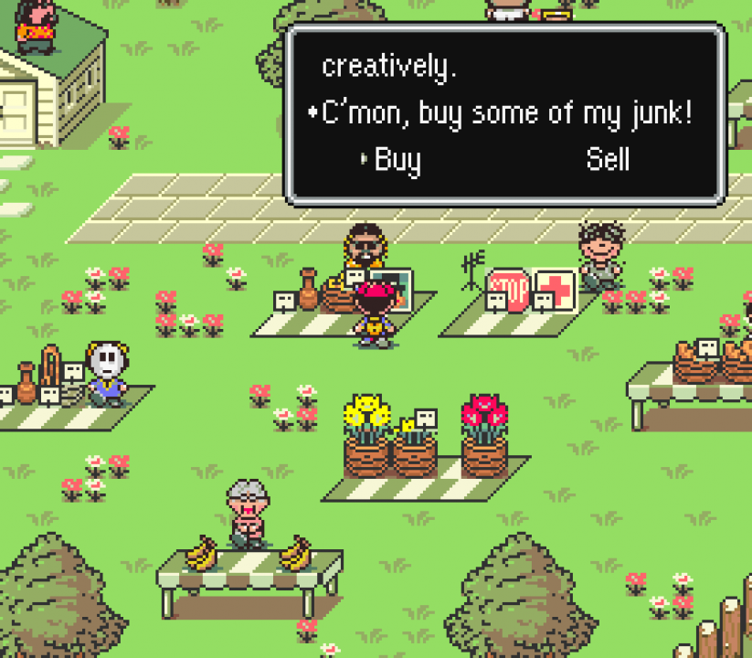 This junk vendor used to sell piles of junk by the kilo and ton, but when this gameplay mechanic changed, his text still remained basically the same This junk vendor used to sell piles of junk by the kilo and ton, but when this gameplay mechanic changed, his text still remained basically the same