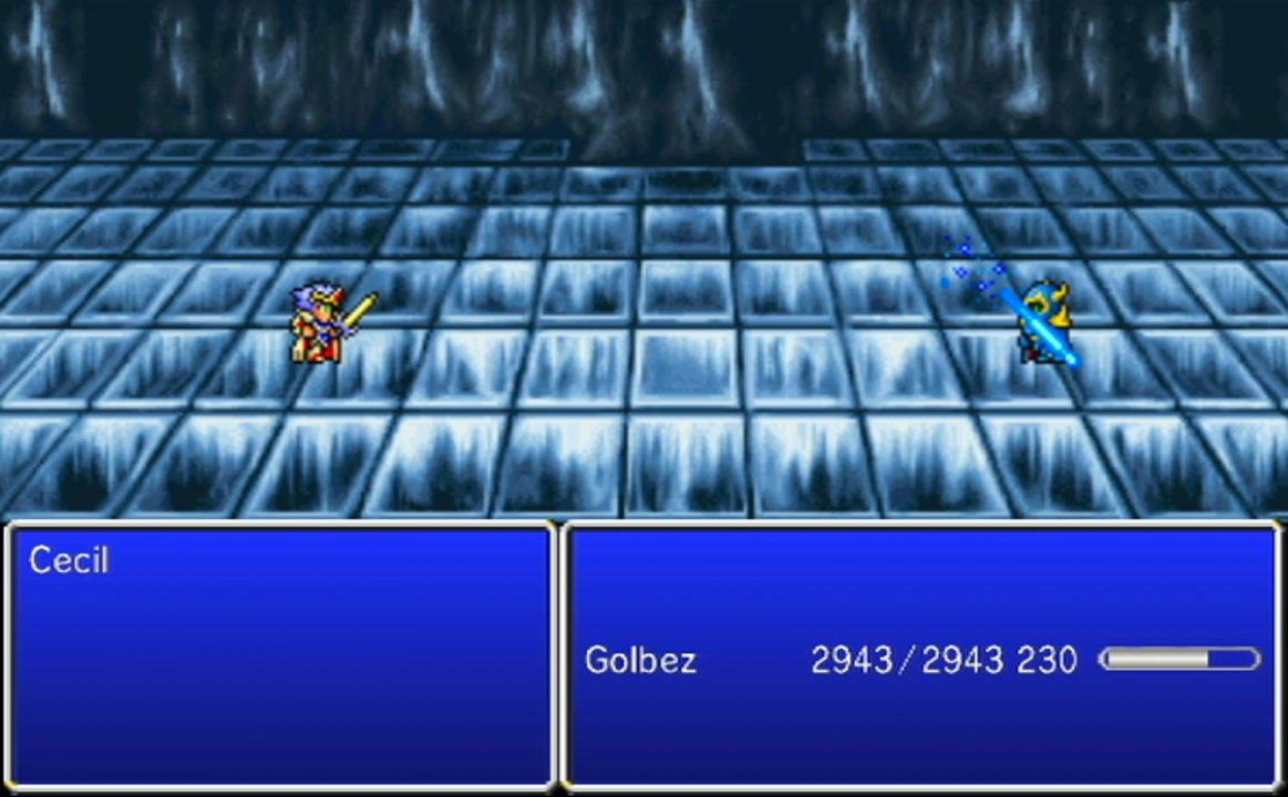 In his early, evil form, Golbez has 2943 HP. The number can be pronounced nikushimi, which means "hatred" In his early, evil form, Golbez has 2943 HP. The number can be pronounced nikushimi, which means "hatred"