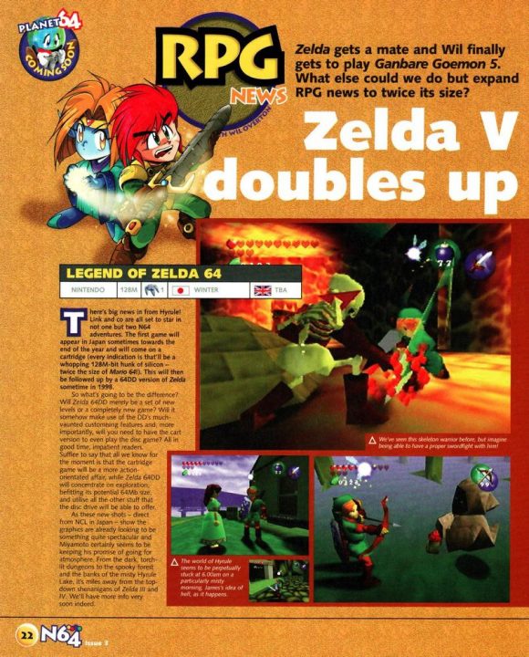 "Zelda V" in a magazine "Zelda V" in a magazine