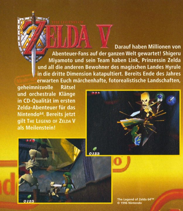 "Zelda V" in an official Nintendo of Europe preview "Zelda V" in an official Nintendo of Europe preview