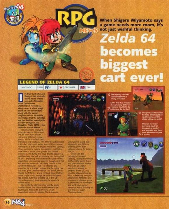 Looks like that "Zelda V" magazine switched to calling it "Zelda 64" Looks like that "Zelda V" magazine switched to calling it "Zelda 64"